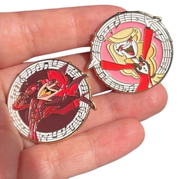 Hazbin Hotel Alastor Musical Notes Music Enamel Pin - Picture 7 of 7